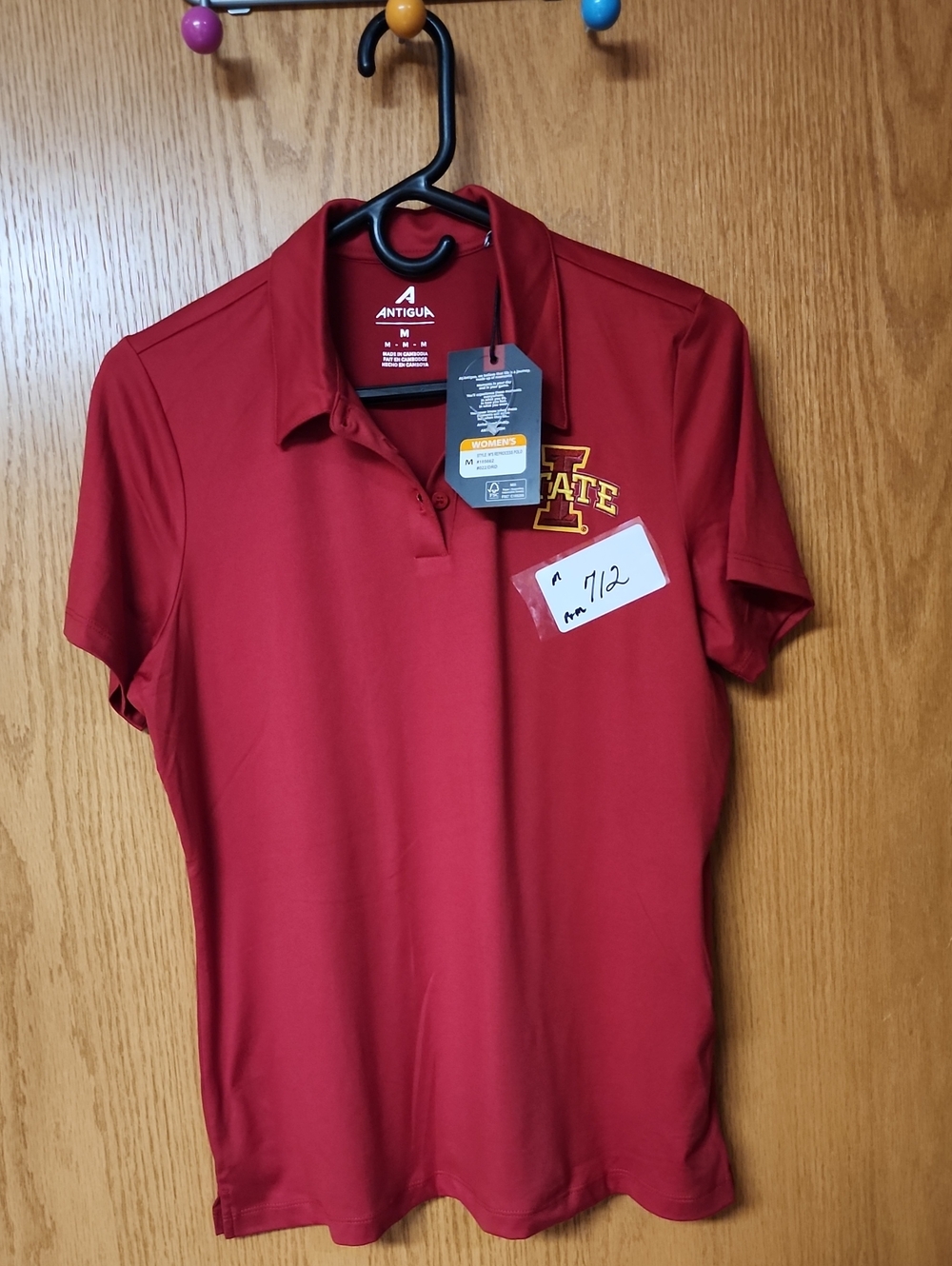 Antigua Iowa state cyclones Cardinal Red Polo womens M nwt number 712